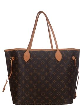 ♥️Louis Vuitton Neverfull MM Brown Monogram Leather Canvas Tote Bag♥️